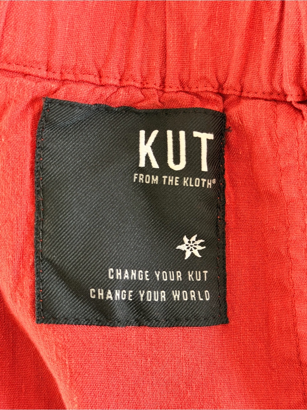 Kut from the Kloth Coral-Red Drawstring Linen Shorts - Picture 6 of 7